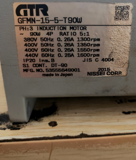 日精GTR减速电机GF15N005-CTBR90W...